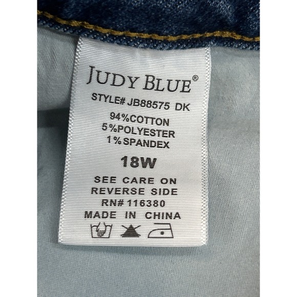 Judy Blue Jeans Womens 18W Blue Straight Leg Dark Wash High Rise - Picture 4 of 8